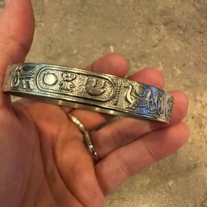 Silver “story tellers” Bangle Bracelet signed